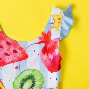 Купальник KAFTAN Fruits, рост 98-104 см (30), голубой/белый
