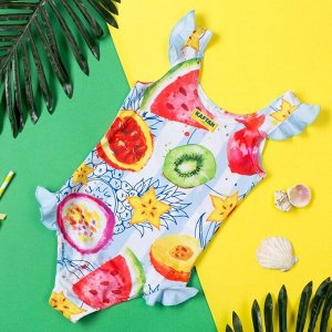 Купальник KAFTAN Fruits, рост 98-104 см (30), голубой/белый