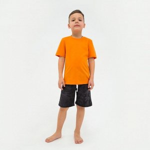 Костюм для мальчика (футболка, шорты) KAFTAN "Trendy" размер 34 (122-128), цвет оранжевый