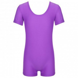 Купальник гимнастический Grace Dance, с шортами, с коротким рукавом, цвет фиолетовый