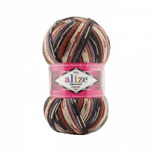 Alize Superwash Comfort Socks №7840 серый/коричневый