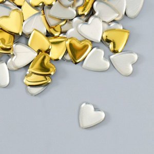 Декор для творчества металл "Сердца" золото набор 150 шт 1х1 см