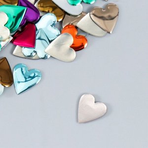 Декор для творчества металл "Сердца" разноцветные набор 100 шт 1,2х1,2 см