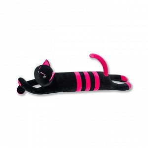 Кот батон длинный черный полосатый - игрушка обнимашка плюшевая/Игрушка мягкая &quot;Кот батон&quot;/Подушка - обнимашка в виде длинного кота