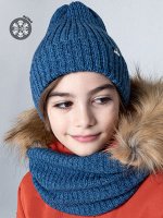 NIKASTYLE / Комплект шапка и снуд 12з9522 джинсовый джинсовый
