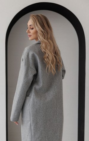 Пальто женское демисезонное 20550Р (серый/диагональ)