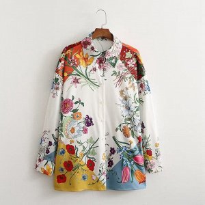 Женская блуза, принт "Цветы"