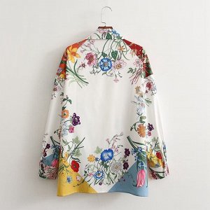 Женская блуза, принт "Цветы"