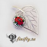 Брошь Березовый лист. Арт.: 1265