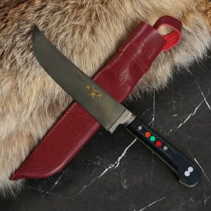 Нож Пчак Шархон - средний, эбонит, гарда мельхор, ШХ15
