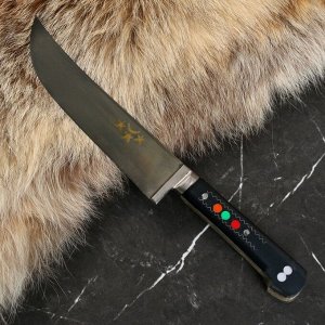Нож Пчак Шархон - средний, эбонит, гарда мельхор, ШХ15