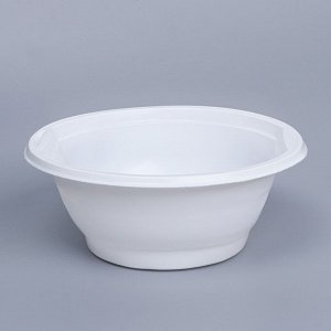Тарелка суповая одноразовая "Белая" глубокая, 600 мл