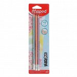 Набор карандашей ч/г 3шт Maped BLACK PEP&#039;S PASTEL НВ с ластиком,из америк.липы,треуг,бл