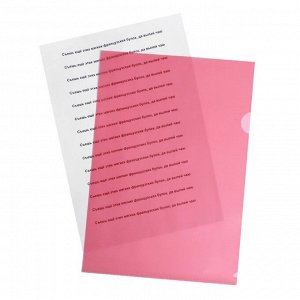 Папка-уголок А4, 100 мкм, Calligrata, эконом, прозрачная, красная