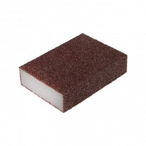 Губка абразивная шлифовальная ТУНДРА, мягкая, 100x70x25 мм, P40