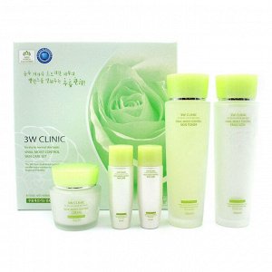 3W Clinic Набор для ухода за кожей лица с улиточным муцином Snail Moist Control Skin Care 3 Set, Toner 150+30мл, Emulsion 150+30мл, Cream 50гр.