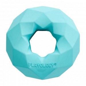 Playology  жевательное кольцо-многогранник CHANNEL CHEW RING для собак средних и крупных пород с ароматом арахиса, цвет голубой