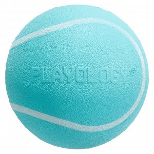 Playology жевательный мяч SQUEAKY CHEW BALL 8 см для собак средних и крупных пород с пищалкой и с ароматом арахиса, цвет голубой