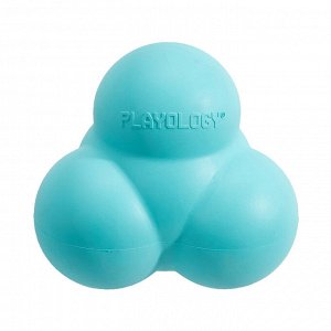 Playology жевательный тройной мяч SQUEAKY BOUNCE BALL для собак средних и крупных пород с пищалкой и с ароматом арахиса, цвет голубой