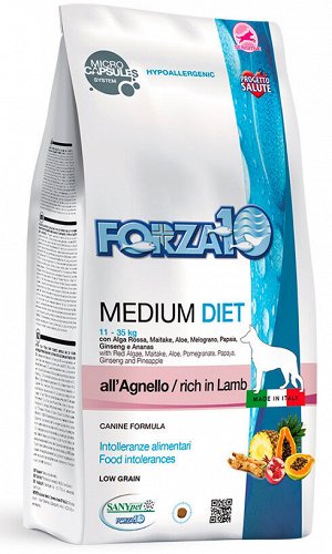 Форза10/Forza10 Diet корм для собак средних пород гипоаллергенный Ягненок 1,5кг