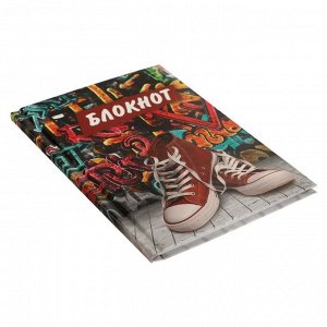 Блокнот А6, 40 листов в клетку Urban Sneakers, твёрдая обложка, блок офсет