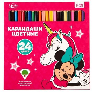 Disney Карандаши цветные 24 цвета, &quot;Единорог&quot;, Минни Маус