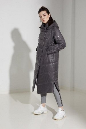 Пальто женское, цвет серый принт