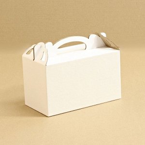Подарочная коробка сундучок 220*120*130 мм, самосборный, белый