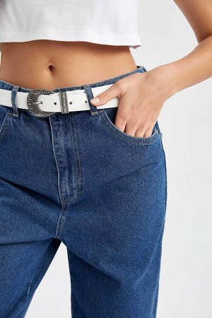 Женский джинсовый ремень из искусственной кожи с овальной пряжкой