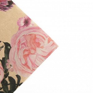 Бумага упаковочная крафтовая «Цветочный сад», 70 x 100 см