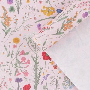 Бумага упаковочная крафтовая «Цветы», 50 x 70 см