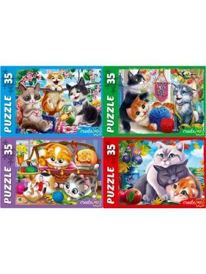 Пазлы 35 дет. Забавные котики №6 (символ года 2023, в ассорт.) П35-4686, (Рыжий кот)