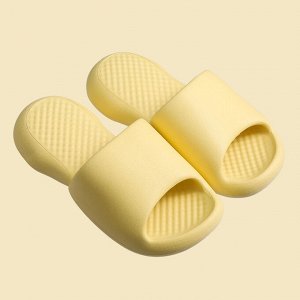 Тапочки женские с открытым носком из материала EVA, желтые на воздушной подошве