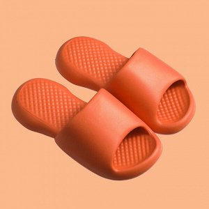 Тапочки женские с открытым носком из материала EVA, оранжевые на воздушной подошве