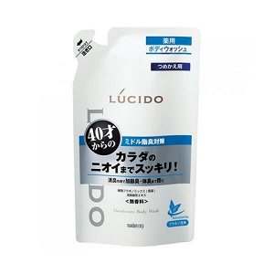 Мужское жидкое мыло "Lucido Deodorant Body Wash" для нейтрализации неприятного запаха с антибактериальным эффектом и флавоноидами (для мужчин после 40 лет) 380 мл, мягкая упаковка