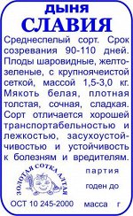 Дыня Славия б/п /Сотка/ 0,5г/среднесп. 1,5-3кг
