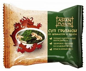 Суп ASIANFUSION грибной со шпинатом и яйцом 12*10