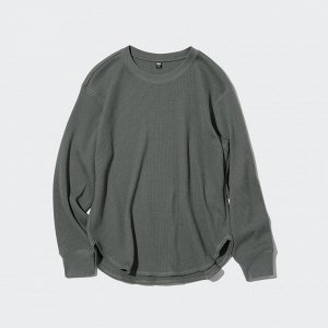 UNIQLO - вафельная кофта (обновленный дизайн) - 55 GREEN