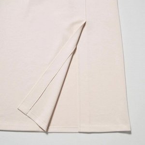 UNIQLO - юбка стрейч с двойным разрезом длина 76-80см - 34 BROWN