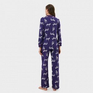 Пижама женская (рубашка и брюки) KAFTAN Zebra цвет синий