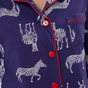 Пижама женская (рубашка и брюки) KAFTAN Zebra цвет синий