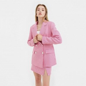Пиджак женский двубортный MIST, розовый/белый