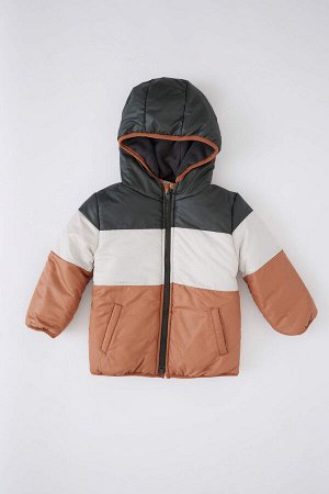 DEFACTO Водоотталкивающее пальто с капюшоном и флисовой подкладкой для мальчика для маленьких мальчиков