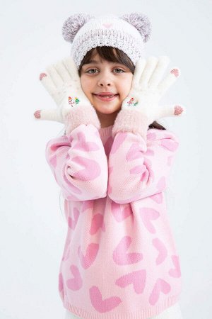 Рождественские вязаные перчатки для девочек
