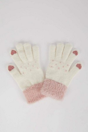 DEFACTO Рождественские вязаные перчатки для девочек