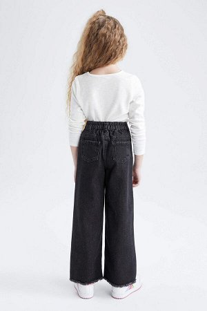 Джинсовые брюки широкого кроя для девочки