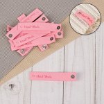 Бирка с кнопкой «Hand made», 8 x 1,5 см, 10 шт, цвет розовый