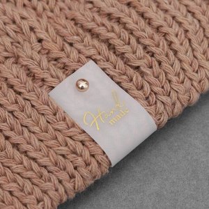 Бирка с кнопкой «Hand made», 7 * 2 см, 10 шт, цвет матовый/золотой