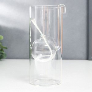 Подсвечник керосиновый стекло "Цилиндр с шаром" прозрачный 15х6,5х6,5 см