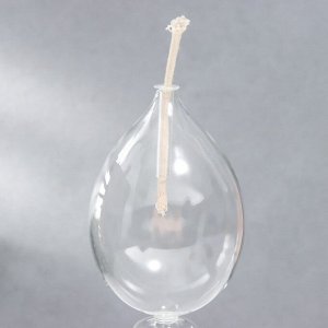Подсвечник керосиновый стекло "Капля на ножке" прозрачный 24х8х8 см